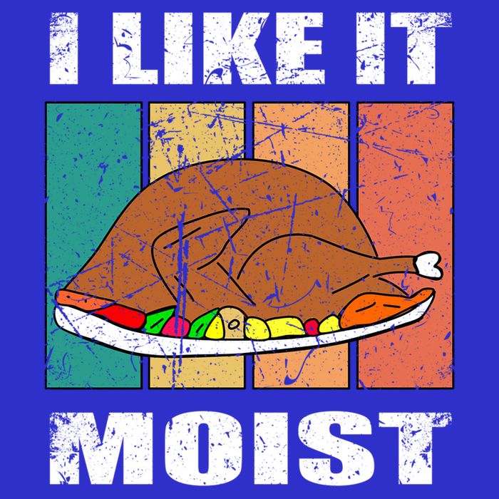 I Like It Moist Throwback Thanksgiving Dinner Family Gift V-Neck T-Shirt