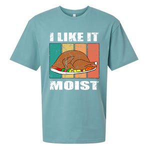 I Like It Moist Throwback Thanksgiving Dinner Family Gift Sueded Cloud Jersey T-Shirt