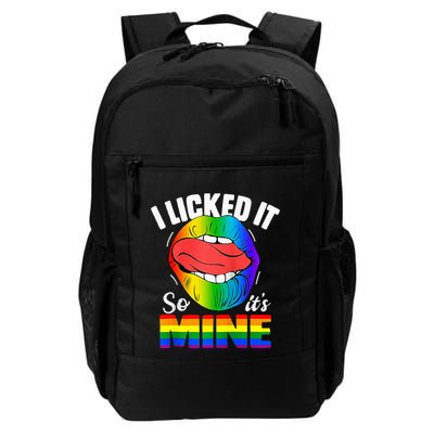 I Licked It So Its Mine Funny Rainbow Lips Funny Lgbt Saying Backpack