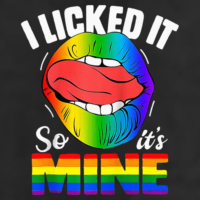 I Licked It So Its Mine Funny Rainbow Lips Funny Lgbt Saying Golf Towel