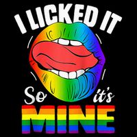 I Licked It So Its Mine Funny Rainbow Lips Funny Lgbt Saying Women's Crop Top Tee