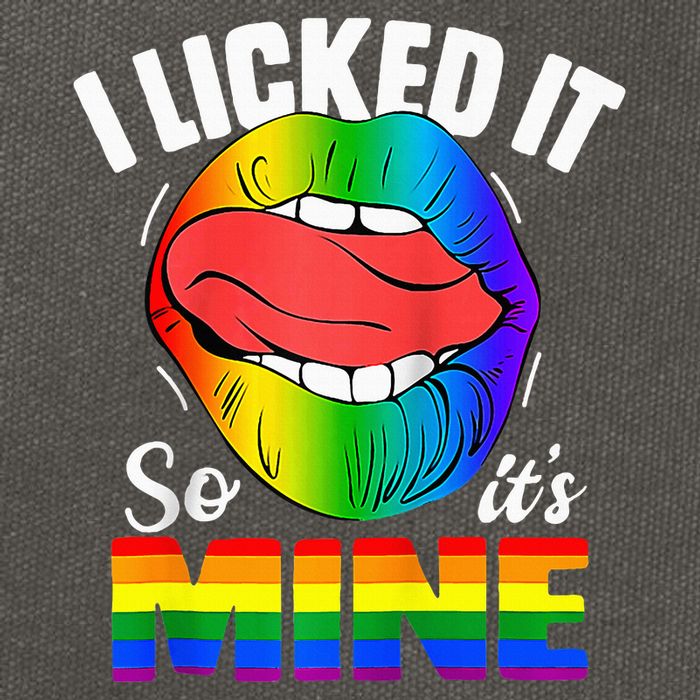 I Licked It So Its Mine Funny Rainbow Lips Funny Lgbt Saying Cotton Canvas Backpack