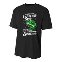 I Like It When She Bends Over Fishing Gifts For Youth Performance Sprint T-Shirt