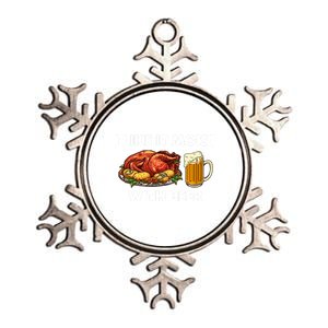 I Like It Moist With Beer Thanksgiving Turkey Day Funny Gift Metallic Star Ornament