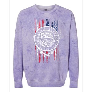 I Love It When She Bends Over Funny Fishing Usa Flag Gift Colorblast Crewneck Sweatshirt