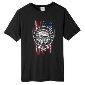 I Love It When She Bends Over Funny Fishing Usa Flag Gift Tall Fusion ChromaSoft Performance T-Shirt