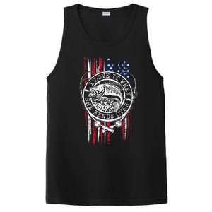 I Love It When She Bends Over Funny Fishing Usa Flag Gift PosiCharge Competitor Tank