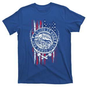 I Love It When She Bends Over Funny Fishing Usa Flag Gift T-Shirt