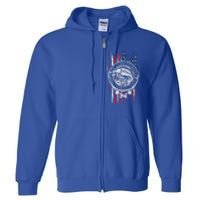 I Love It When She Bends Over Funny Fishing Usa Flag Gift Full Zip Hoodie