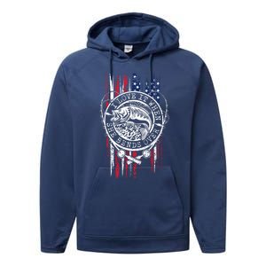 I Love It When She Bends Over Funny Fishing Usa Flag Gift Performance Fleece Hoodie