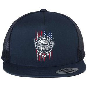 I Love It When She Bends Over Funny Fishing Usa Flag Gift Flat Bill Trucker Hat