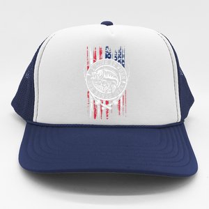 I Love It When She Bends Over Funny Fishing Usa Flag Gift Trucker Hat