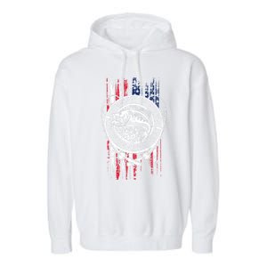 I Love It When She Bends Over Funny Fishing Usa Flag Gift Garment-Dyed Fleece Hoodie