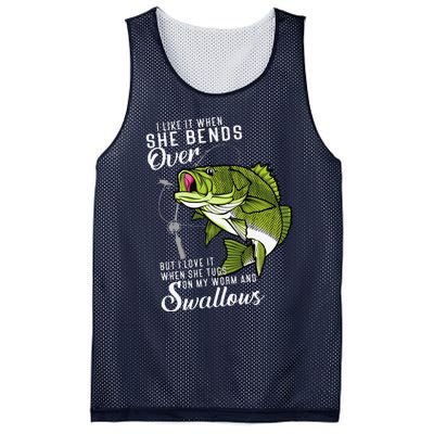 I Like It When She Bends Over Funny Fishing Father's Day Mesh Reversible Basketball Jersey Tank