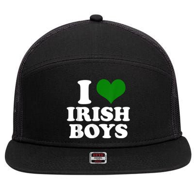 I Love Irish Boy St. Paddy Funny St. Patricks Day 7 Panel Mesh Trucker Snapback Hat