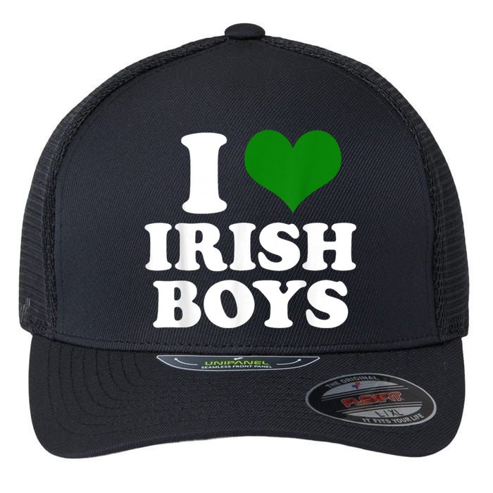 I Love Irish Boy St. Paddy Funny St. Patricks Day Flexfit Unipanel Trucker Cap