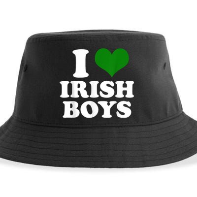 I Love Irish Boy St. Paddy Funny St. Patricks Day Sustainable Bucket Hat