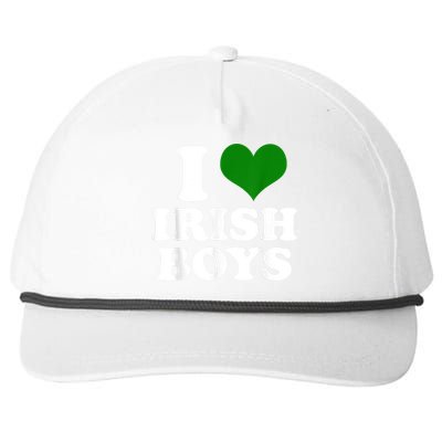 I Love Irish Boy St. Paddy Funny St. Patricks Day Snapback Five-Panel Rope Hat