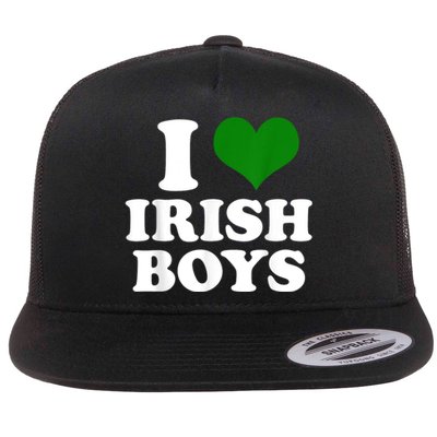 I Love Irish Boy St. Paddy Funny St. Patricks Day Flat Bill Trucker Hat