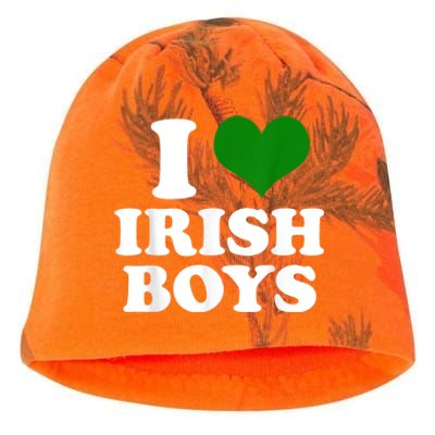 I Love Irish Boy St. Paddy Funny St. Patricks Day Kati - Camo Knit Beanie