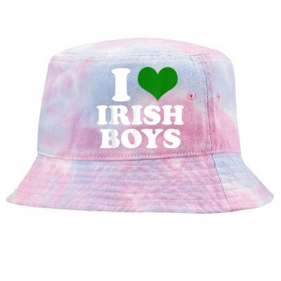 I Love Irish Boy St. Paddy Funny St. Patricks Day Tie-Dyed Bucket Hat