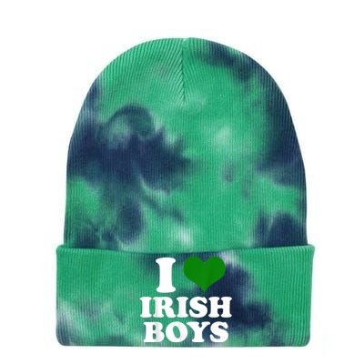 I Love Irish Boy St. Paddy Funny St. Patricks Day Tie Dye 12in Knit Beanie