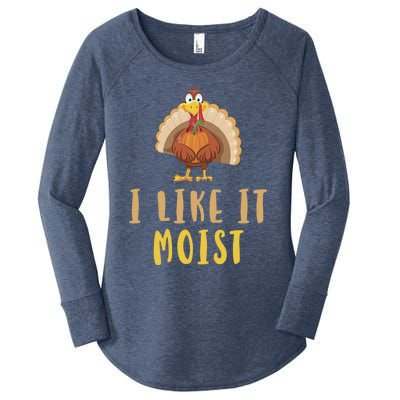 I Like It Moist Turkey Thanksgiving Funny Gift Women's Perfect Tri Tunic Long Sleeve Shirt