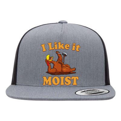 I Like It Moist Funny Thanksgiving Foods Family Group Set Flat Bill Trucker Hat