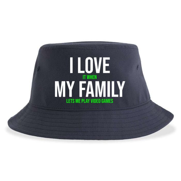 I Love It When My Family Lets Me Play Video Games Funny Sustainable Bucket Hat