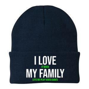 I Love It When My Family Lets Me Play Video Games Funny Knit Cap Winter Beanie