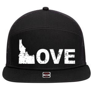 I Love Idaho Boise Potato Gem State Gift Idea 7 Panel Mesh Trucker Snapback Hat