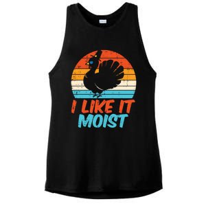 I Like It Moist Turkey Funny Thanksgiving Adult Gift Ladies PosiCharge Tri-Blend Wicking Tank