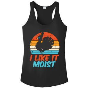 I Like It Moist Turkey Funny Thanksgiving Adult Gift Ladies PosiCharge Competitor Racerback Tank