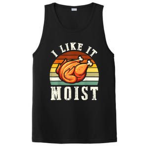 I Like It Moist Funny Thanksgiving Costume Turkey Leg Day Cute Gift PosiCharge Competitor Tank