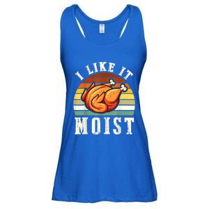 I Like It Moist Funny Thanksgiving Costume Turkey Leg Day Cute Gift Ladies Essential Flowy Tank