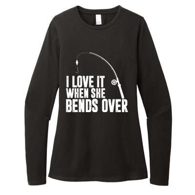 I Love It When She Bends Over Funny Fishing Womens CVC Long Sleeve Shirt