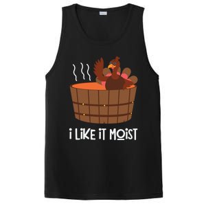 I Like It Moist Funny Thanksgiving Turkey Leg Day Gift PosiCharge Competitor Tank