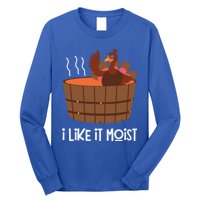 I Like It Moist Funny Thanksgiving Turkey Leg Day Gift Long Sleeve Shirt