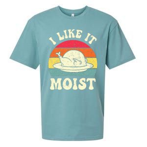 I Like It Moist Funny Thanksgiving Turkey Leg Day Sueded Cloud Jersey T-Shirt