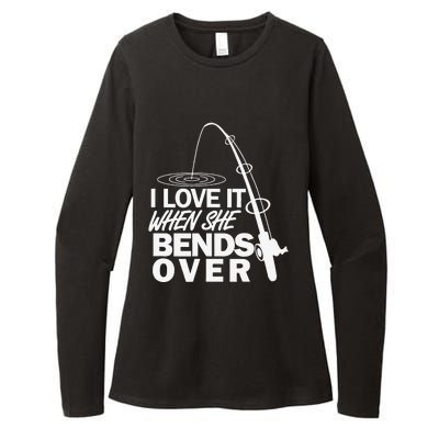 I Love It When She Bends Over Funny Fishing Womens CVC Long Sleeve Shirt