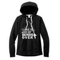 I Love It When She Bends Over Funny Fishing Women's Fleece Hoodie