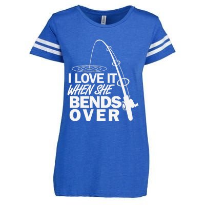 I Love It When She Bends Over Funny Fishing Enza Ladies Jersey Football T-Shirt