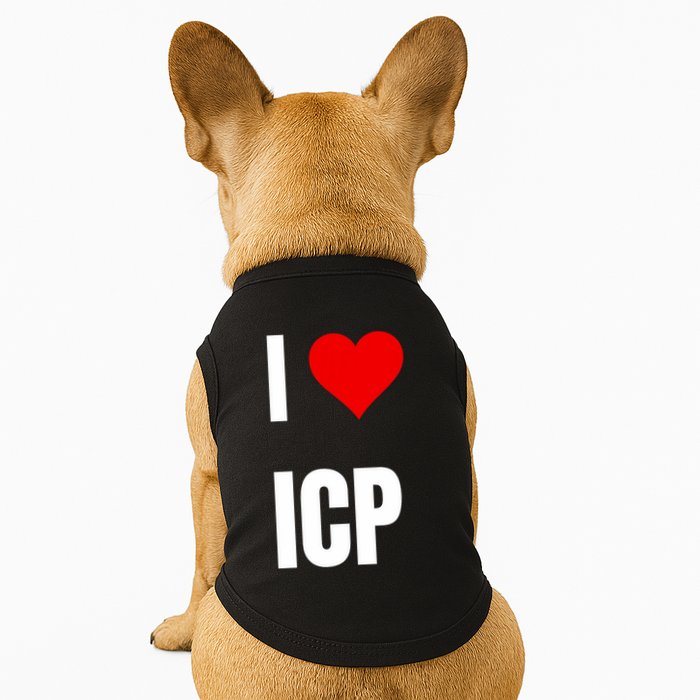 I Love Icp . Crypto Saying For The Blockchain And Token Nerd Doggie Tank