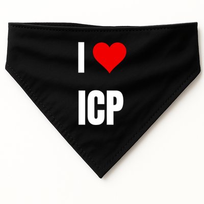 I Love Icp . Crypto Saying For The Blockchain And Token Nerd USA-Made Doggie Bandana