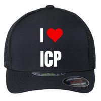 I Love Icp . Crypto Saying For The Blockchain And Token Nerd Flexfit Unipanel Trucker Cap