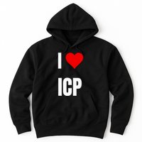 I Love Icp . Crypto Saying For The Blockchain And Token Nerd Hoodie