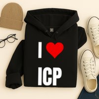 I Love Icp . Crypto Saying For The Blockchain And Token Nerd Hoodie