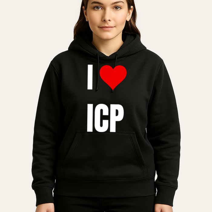 I Love Icp . Crypto Saying For The Blockchain And Token Nerd Hoodie