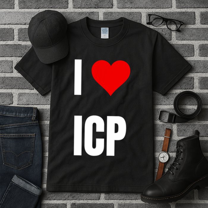 I Love Icp . Crypto Saying For The Blockchain And Token Nerd Tall T-Shirt