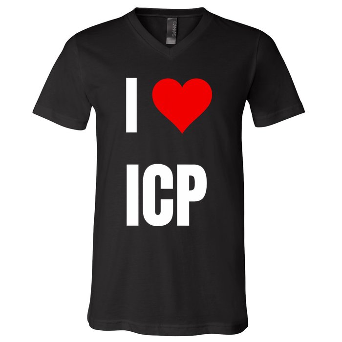 I Love Icp . Crypto Saying For The Blockchain And Token Nerd V-Neck T-Shirt